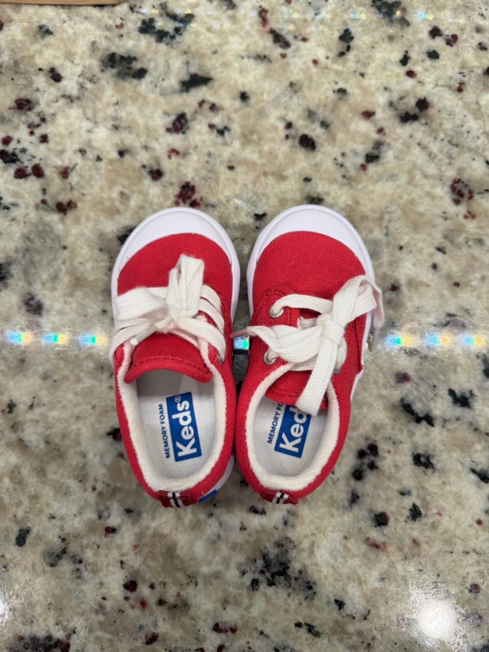 Keds Kids Red Canvas Sneakers with White Laces
